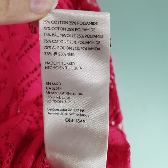 Anthropologie Maeve Womens Pink Floral Lace Button Down Shirt Top Size 10 - Picture 8 of 8